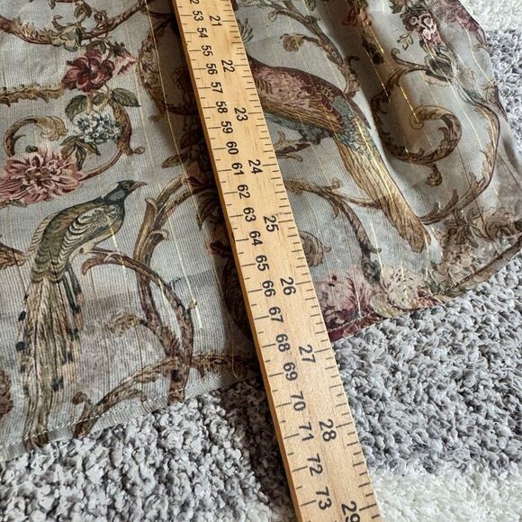 Soft Surroundings Top Womens Aitana  Baroque Peasant Print Sheer Chiffon Blouse - Picture 9 of 11